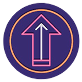 Decorative icon of an upward arrow