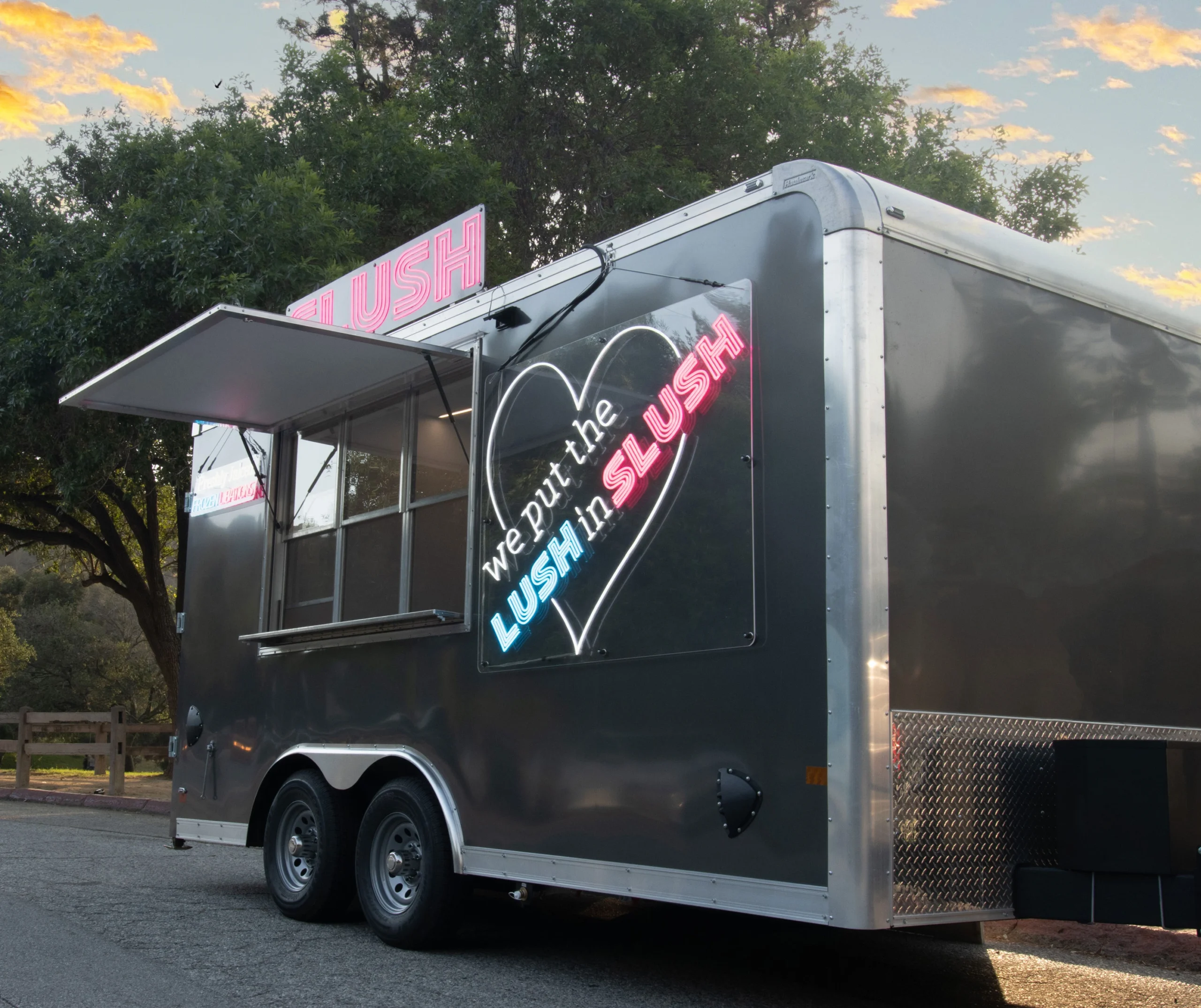 Close up of Slush trailer at an event